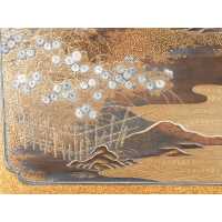 Art Japonais BUNKO BOÎTE À DOCUMENTS EN LAQUE NASHIJI ET TAKAMAKI-E OR - JAPON ÉPOQUE MEIJI 1868/1912  - 3