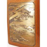Art Japonais BUNKO BOÎTE À DOCUMENTS EN LAQUE NASHIJI ET TAKAMAKI-E OR - JAPON ÉPOQUE MEIJI 1868/1912  - 5