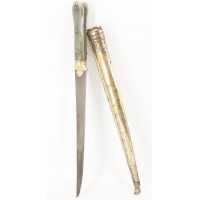 Armes Blanches LONG POIGNARD KARD TURC OTTOMAN XVIIIè WOOTZ JADE VERMEIL & CABOCHONS CMV30465.19 - 16