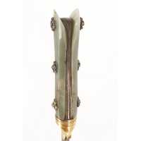 Armes Blanches LONG POIGNARD KARD TURC OTTOMAN XVIIIè WOOTZ JADE VERMEIL & CABOCHONS CMV30465.19 - 26