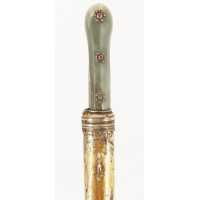 Armes Blanches LONG POIGNARD KARD TURC OTTOMAN XVIIIè WOOTZ JADE VERMEIL & CABOCHONS CMV30465.19 - 15