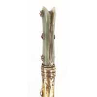Armes Blanches LONG POIGNARD KARD TURC OTTOMAN XVIIIè WOOTZ JADE VERMEIL & CABOCHONS CMV30465.19 - 12