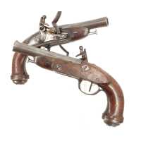 Armes de Poing RARE PAIRE DE PISTOLETS DES LÉGIONS DE GENDARMERIE DE LA GARDE IMPÉRIALE SIGNÉ DUC À PARIS - FRANCE PREMIER EMPIR