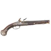 Armes de Poing LUXUEUX PISTOLET D'OFFICIER À SILEX LABORDE À PARIS EN 1735 - FRANCE XVIIIè RÈGNE DE LOUIS XV A-33395-14 - 1