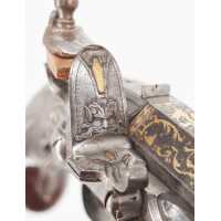 Armes de Poing LUXUEUX PISTOLET D'OFFICIER À SILEX LABORDE À PARIS EN 1735 - FRANCE XVIIIè RÈGNE DE LOUIS XV A-33395-14 - 2