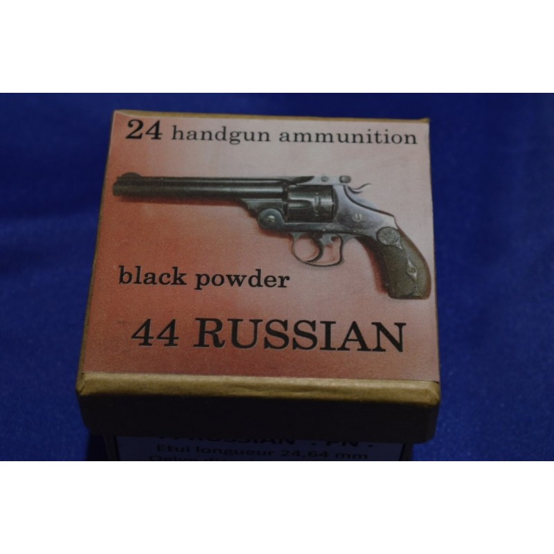 CALIBRE 44 SMITH & WESSON RUSSIAN BOITE DE CARTOUCHES MUNITIONS DE RECHARGEMENT PN CALIBRE 44 SMITH & WESSON RUSSIAN BOITE DE CARTOUCHES MUNITIONS DE RECHARGEMENT PN