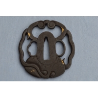 TSUBA WAKIZASHI FER MASAMITSU KINAI SCHOOL