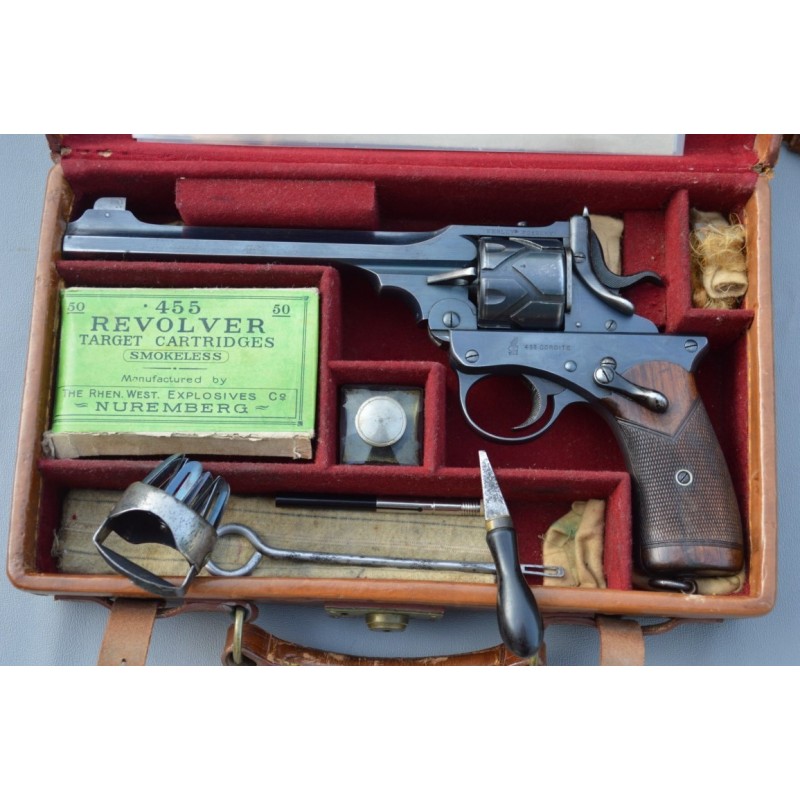 REVOLVER WEBLEY FOSBERY TARGET Mle 1902 EN MALETTE - GB XXè REVOLVER WEBLEY FOSBERY TARGET Mle 1902 EN MALETTE - GB XXè