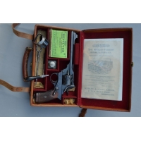 Catalogue Magasin WEBLEY FOSBERY Semi Auto REVOLVER Modèle 1903 TARGET en VALISE CUIR & Accessoires  Calibre 455 - GB début 20è 