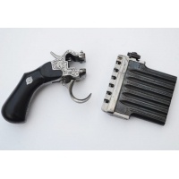 PISTOLET A REPITITION JARRE 6 CANONS DIT HARMONICA Cal 8mm Broche - FR XIXè 