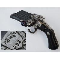 PISTOLET A REPITITION JARRE 6 CANONS DIT HARMONICA Cal 8mm Broche - FR XIXè 