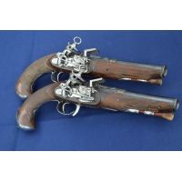 PAIRE PISTOLET OFFICIER DE MARINE ESPAGNOL à la MIQUELET Fin XVIIIè 