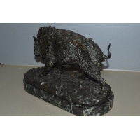 ANTIQUITES BRONZE ANIMALIER SANGLIER PAR FRATIN - France XIXe {PRODUCT_REFERENCE} - 4