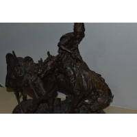 ANTIQUITES BRONZE RUSSE COSAQUE APRES DE COMBAT Evgeni Alexandrovich LANCERAY (1848-1886) par CHOPIN - France XIXè {PRODUCT_REFE