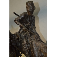 ANTIQUITES BRONZE RUSSE COSAQUE APRES DE COMBAT Evgeni Alexandrovich LANCERAY (1848-1886) par CHOPIN - France XIXè {PRODUCT_REFE