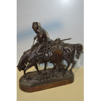 Divers BRONZE RUSSE COSAQUE APRES DE COMBAT Evgeni Alexandrovich LANCERAY (1848-1886) par CHOPIN - France XIXè {PRODUCT_REFERENC