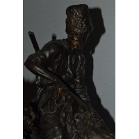 Divers BRONZE RUSSE COSAQUE APRES DE COMBAT Evgeni Alexandrovich LANCERAY (1848-1886) par CHOPIN - France XIXè {PRODUCT_REFERENC