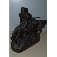 ANTIQUITES BRONZE RUSSE COSAQUE APRES DE COMBAT Evgeni Alexandrovich LANCERAY (1848-1886) par CHOPIN - France XIXè {PRODUCT_REFE