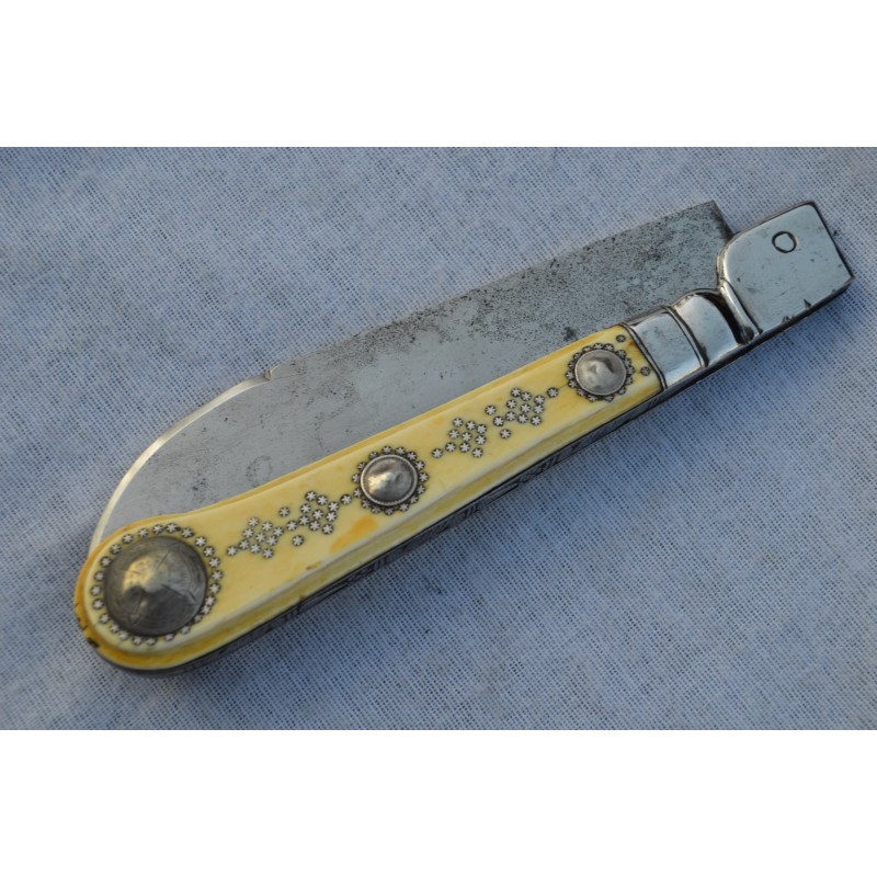 FORT COUTEAU PLIANT XVIIIè ARGENT IVOIRE FORT COUTEAU PLIANT XVIIIè ARGENT IVOIRE