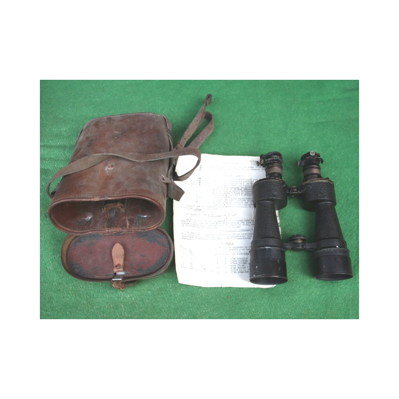 Jumelle 12x50 armée air daté 40 Krauss Paris + étui Jumelle 12x50 armée air daté 40 Krauss Paris + étui
