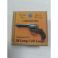 Cartouches anciennes de collection XIXÈ  Munitions 38 Long Colt 9,07 mm PLOMB CUIVREE Creuse Expansive TYPE Minié Boite 25 Carto
