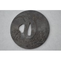 TSUBA MARU GATA Signée TOMONOBU période EDO