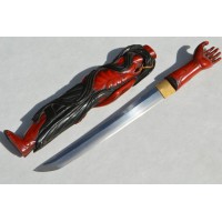 Art du Japon TANTO JAPON XIXè à FIGUE DE NIO EN BOIS LAQUE {PRODUCT_REFERENCE} - 4
