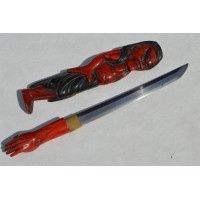 Art du Japon TANTO JAPON XIXè à FIGUE DE NIO EN BOIS LAQUE {PRODUCT_REFERENCE} - 2
