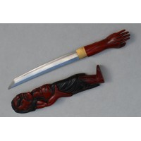 Art du Japon TANTO JAPON XIXè à FIGUE DE NIO EN BOIS LAQUE {PRODUCT_REFERENCE} - 17