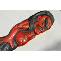 Art du Japon TANTO JAPON XIXè à FIGUE DE NIO EN BOIS LAQUE {PRODUCT_REFERENCE} - 3
