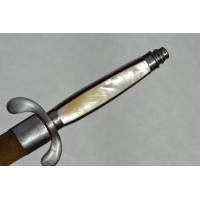 Couteaux Anciens & Divers FORTE DAGUE ALLEMANDE Double tranchants incurvés XIXè à plaquettes NACRE {PRODUCT_REFERENCE} - 2