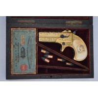 Catalogue Magasin PISTOLET REMINGTON DOUBLE DERRINGER LUXE Doré en COFFRET Calibre 41 RIMFIRE - US XIXè {PRODUCT_REFERENCE} - 2