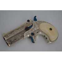 Armes de Poing PISTOLET REMINGTON DOUBLE DERRINGER LUXE Gravé Argenté Calibre 41 RIMFIRE - US XIXè {PRODUCT_REFERENCE} - 4