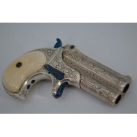 Armes de Poing PISTOLET REMINGTON DOUBLE DERRINGER LUXE Gravé Argenté Calibre 41 RIMFIRE - US XIXè {PRODUCT_REFERENCE} - 1