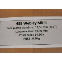 Rechargement PN  455 Webley Boîtes 25 munitions chargée POUDRE NOIRE armes historiques et collection Neuf Actuel {PRODUCT_REFERE