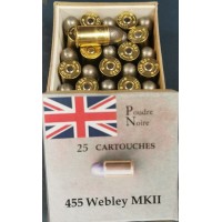 Rechargement & Munitions 455 Webley Boîtes 25 munitions chargées POUDRE NOIRE armes historiques et collection Neuf Actuel {PRODU