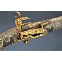 Archives  EXCEPTIONNEL PISTOLET DE LUXE A SILEX CAUCASIEN COSAQUE RUSSE 1870 DAMAS OR ARGENT {PRODUCT_REFERENCE} - 2