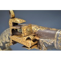 Archives  EXCEPTIONNEL PISTOLET DE LUXE A SILEX CAUCASIEN COSAQUE RUSSE 1870 DAMAS OR ARGENT {PRODUCT_REFERENCE} - 13