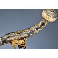 Archives  EXCEPTIONNEL PISTOLET DE LUXE A SILEX CAUCASIEN COSAQUE RUSSE 1870 DAMAS OR ARGENT {PRODUCT_REFERENCE} - 12