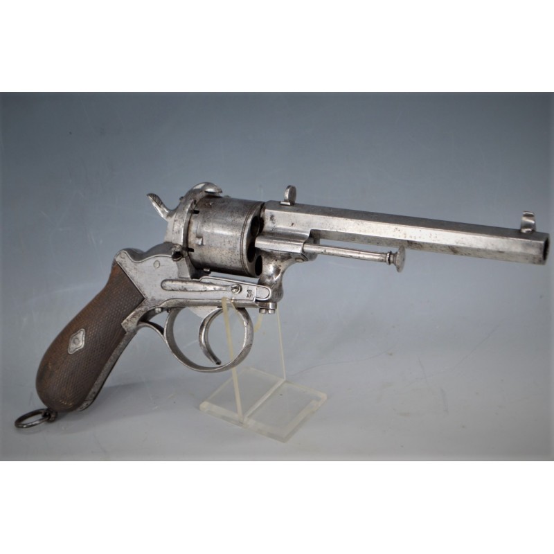Armes de Poing GRAND REVOLVER FRANCOTTE 1858 type LEFAUCHAUX Calibre 12mm à Broche - BELGIQUE XIXè {PRODUCT_REFERENCE} - 1