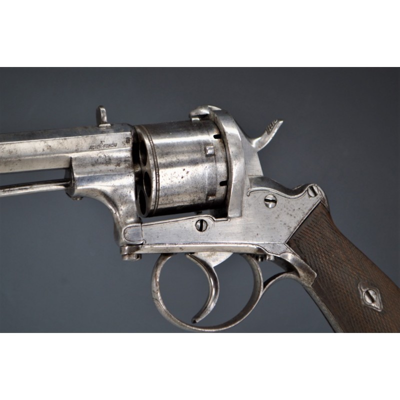 Armes de Poing GRAND REVOLVER FRANCOTTE 1858 type LEFAUCHAUX Calibre 12mm à Broche - BELGIQUE XIXè {PRODUCT_REFERENCE} - 3