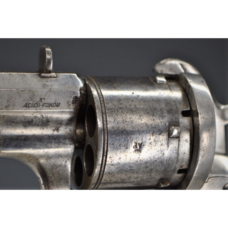 Armes de Poing GRAND REVOLVER FRANCOTTE 1858 type LEFAUCHAUX Calibre 12mm à Broche - BELGIQUE XIXè {PRODUCT_REFERENCE} - 9
