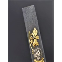 Arts & Armes du Japon KOZUKA SHAKUDO SHIBUCHI PIVOINE ARGENT & OR - JAPON EDO PERIOD {PRODUCT_REFERENCE} - 13