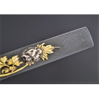 Arts & Armes du Japon KOZUKA SHAKUDO SHIBUCHI PIVOINE ARGENT & OR - JAPON EDO PERIOD {PRODUCT_REFERENCE} - 10