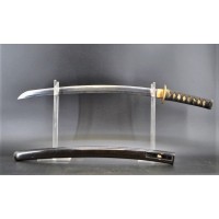 Armes Blanches SHINTO WAKIZASHI OMI NO KAMI MINAMOTO HISAMICHI 1688-1716 avec Kiku Branche - JAPON EDO periode {PRODUCT_REFERENC