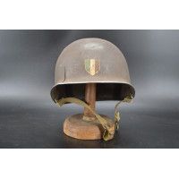 Militaria CASQUE US M1 A1 TROUPES FRANCAISES RESISTANTE 1944 INSIGNE SECTION CIRCULATION - USA FRANCE Seconde Guerre {PRODUCT_RE