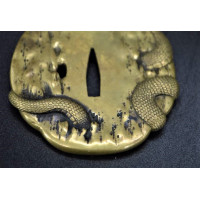 Arts & Armes du Japon TSUBA en SENTOKU représentant un SERPENT - JAPON 19è {PRODUCT_REFERENCE} - 4