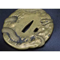 Arts & Armes du Japon TSUBA en SENTOKU représentant un SERPENT - JAPON 19è {PRODUCT_REFERENCE} - 7