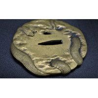 Arts & Armes du Japon TSUBA en SENTOKU représentant un SERPENT - JAPON 19è {PRODUCT_REFERENCE} - 8