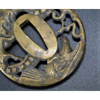 Arts & Armes du Japon DAISHO TSUBA en SENTOKU AIGLE MOINEAU ET PIN - JAPON 19è {PRODUCT_REFERENCE} - 8